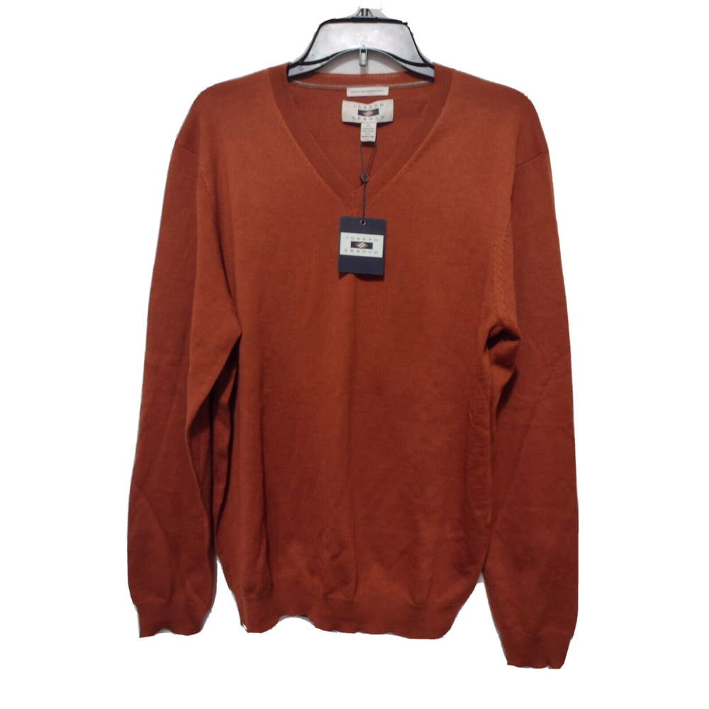 NWT Joseph Abboud Extra Fine Merino Wool Sweater V-Neck Mens Size XL